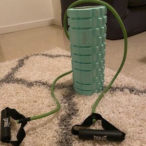 Resistance band and 1/2 foam roller bundle